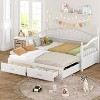 NicBex Wooden Twin Size Daybed with Twin Size Trundle,Extendable Daybed with 2 Storage Drawers for Bedroom,Living Room,Apartment,White - 2 of 4