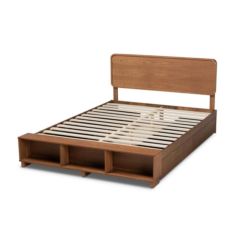 4 Drawer Vita Modern Transitional Wood Platform Storage Bed Walnut/Brown - Baxton Studio, 5 of 13