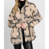 Women's Paisley faux-shearling Button Down Jacket - Elleborn - 2 of 4