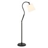 Hudson and Canal Arc Dum Floor Lamp with Fabric Shade Blackened Bronze/White: Metal Body, Polyester Drum Shade - 3 of 4
