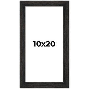 PosterPalooza | 10x20 Wide Barnwood Picture Frame, UV Acrylic, 6 Finishes - Grey, Brown, White, and Black - 1 of 4