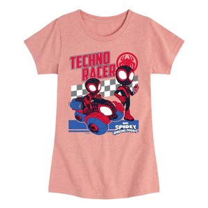 Girls' - Marvel - Spider-Man And His Amazing Friends Techno Racer Morales Fitted Short Sleeve Graphic T-Shirt - 1 of 4