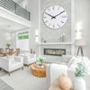 16 Inch Wall Clock Silent Marble White Modern Farmhouse Decor Waterproof Glass Clock Kitchen Bathroom Living Room - 4 of 4