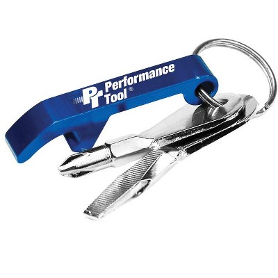 Performance Tool Aluminum Blue Screwdriver Set Key Chain