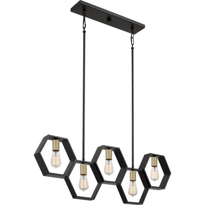 Quoizel Lighting Bismarck 5 - Light Island Pendant Light in  Earth Black