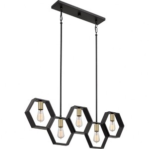 Quoizel Lighting Bismarck 5 - Light Island Pendant Light in  Earth Black - 1 of 4
