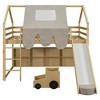 PAGED Twin Size Loft Bed with Storage and Padded Slide, Wooden House-shaped Bed Frame with Guardrail, Modern Loft Bed for Boy and Girl - 3 of 4
