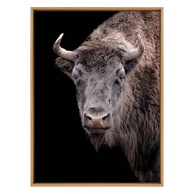 Kate & Laurel All Things Decor Sylvie Bison Canvas Art