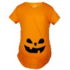 Maternity Teardrop Eyes Pumpkin Face Halloween Pregnancy Announcement T Shirt - Crazy Dog Maternity T Shirt - 2 of 4