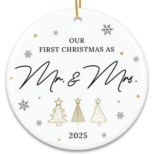 Lomsoe Christmas Married Ornament Christmas Ornaments Wedding Gift Ceramic Xmas Tree Decor Christmas Decoration Christmas Gift - 1 of 4