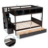 Grungis Twin over Full Loft Bed with Shelves and Storage Staircase,Modern Bunk Bed with Guardrails and 2 Drawers,Loft and Bunk Bed for Bedroom - 3 of 4