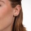 GILDED 14KT Gold Plated & 925 Sterling Silver Stud Earrings for Women in 1/5 Cttw Lab Grown Diamond Fashion Earrings for Women - 4 of 4