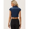 INSPIRE CHIC Women's Summer Denim Button Down Short Sleeve Cropped Jean Jackets - 4 of 4