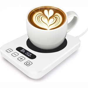 FAAYFIAN Coffee Mug Warmer for Desk with Temp Display, 9 Temp Settings & 8H Timer, 5.2" Large Heating Plate Cup Warmer for Coffee & Tea - 1 of 4