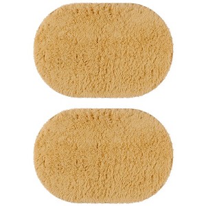 Unique Bargains 2 Pcs Absorbent Soft Thick Shag Bath Mats for Shower Bathtub Spa Floors - 1 of 4