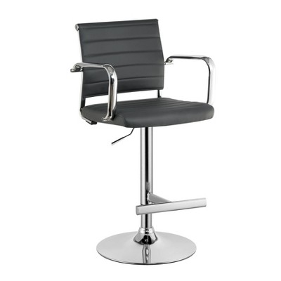 Cochem Modern Leather Height Adjustable Barstool Gray - miBasics