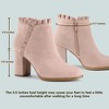 BLISSFUL STEP Women's Back to College Party Ruffle Pointed Toe Block Heel Ankle Booties - 2 of 4