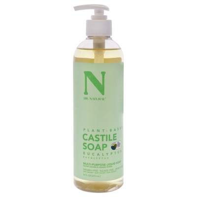Dr. Natural Castile Liquid Soap - Multi-Use Body Wash, Shampoo and Face Wash - Hydrating Body Soap for Skin, Hair, Pets and Home - Eucalyptus - 16 oz