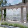 Lirago Metal Outdoor Privacy Screen Arched Top Freestanding Patio Decorative Screens 72"x35" White - 3 of 4