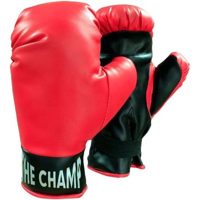 Amber FIght Gear 4oz Junior Gloves - Beginner's 4oz Toy Boxing Gloves with Padding for Protection, Pre-Curved Design, Red/Black, 4oz