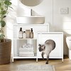 LunaLulinlk Cat litter box fence, invisible cat litter pet toilet with partitions, large cat indoor cat house, white - 2 of 4