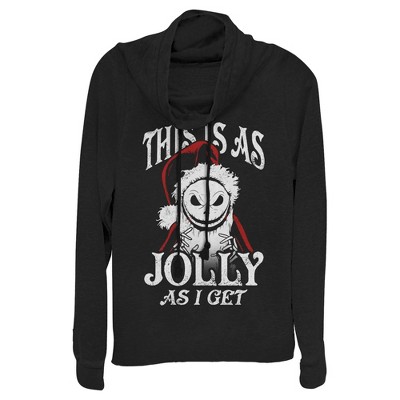 Juniors Womens The Nightmare Before Christmas This Is As Jolly as I Get Cowl Neck Sweatshirt