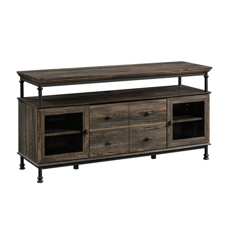 Canal Street Industrial Wood and Metal TV Stand for TVs up to 65&#34; Carbon Oak - Sauder, 1 of 8