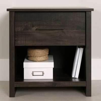 Rubbed Black Farmhouse 1-Drawer Nightstand