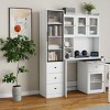 INFURNIC Decorative Storage Cabinets Elegant White Storage Cabinet with 3 Drawers and Glass Doors for Living Room, White, 15.75"*15.75"*70.87" - 2 of 4
