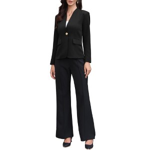 INSPIRE CHIC Women's Business Casual Lightweight Collarless Single Breast Long Sleeve Blazer - 1 of 4