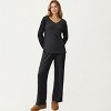 Anna-Kaci Women's 2-Piece Set Off-Shoulder Ribbed Knit Long Sleeve Top and Wide Leg Pants - 2 of 4
