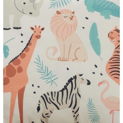 Safari Animals Baby Poly Filled Square Throw Pillow