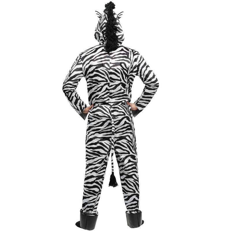 HalloweenCostumes.com 2X  Men  Plus Sized Men's Zebra Costume, Black/White, 2 of 3