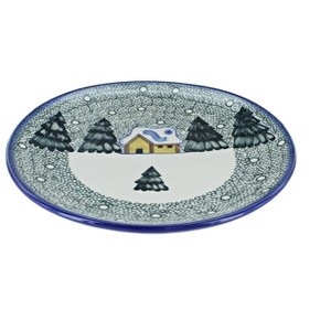 Blue Rose Polish Pottery WR Unikat Dinner Plate - 1 of 2