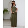 Maternity Adjustable Back Tie Jumpsuit Casual Wide Leg  Pregnancy Romper Overalls - 2 of 4