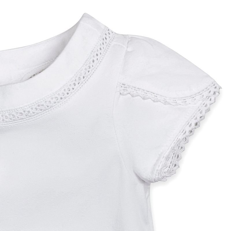 Hope & Henry Girls' Short Sleeve Knit Top with Tulip Sleeves, Kids, 5 of 8