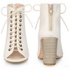 Perphy Women's Peep Toe Lace Up Chunky Heel Ankle Boots - 2 of 4