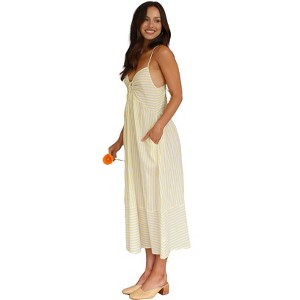 Coolmee Women's Striped Boho Maxi Dress Spaghetti Strap Back Tie Pocket  Design Summer Beach Vacation Sundress Light Yellow XL : Target