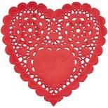 Juvale 200 Pack Heart Shaped Paper Lace Doilies for Valentine's Day and Arts & Crafts, Red, 4 In