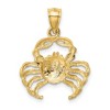Black Bow Jewelry 14k Yellow Gold Satin & Diamond-Cut Crab Pendant, 19mm (3/4 Inch) - 3 of 4