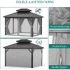 Hardtop Gazebo - 13 x 10 FT Outdoor Pc Roof Gazebo with Aluminum Frame, Outdoor Patio Gazebo Canopy with Mesh and Curtains, Double Roof Canopy, Grey - 4 of 4