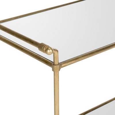 Felicity Gold and Mirror Two-Tier Bar Cart with Handles