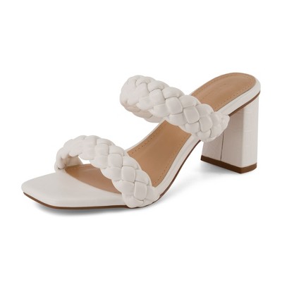 Dunes + CUSHIONAIRE Technology Women's Iris braided Heel Sandal +Memory Foam and Wide Widths Available