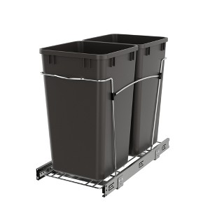 Rev-A-Shelf RV-15KD Series Double 27 Quart Sliding Pull-Out Waste Container for Base Kitchen Cabinet - 1 of 4