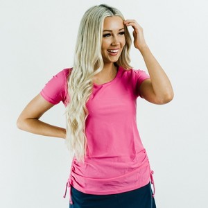 Calypsa Women's UPF 50+ Short Sleeve Adele Swim Top - 1 of 4