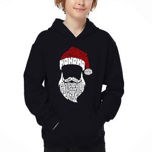 LA Pop Art Feliz Navidad Santa Claus - Boy's Word Art Hooded Sweatshirt - 1 of 4