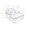 Grungis Comfy Corduroy Single Sofa with 2 Toss Pillows and Ottoman, Sofa- Deep Seat Couch for Living Room - 3 of 4