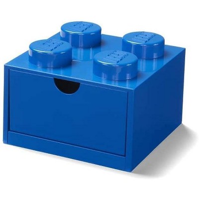 Room Copenhagen LEGO Desk Drawer 4 Knobs Stackable Storage Box | Blue