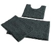 Home Mart Goods 3 Piece Set Charcoal Grey Soft Cozy Plush Chenille Bath Mat Highly Absorbent Bathroom Rug - 3 of 4