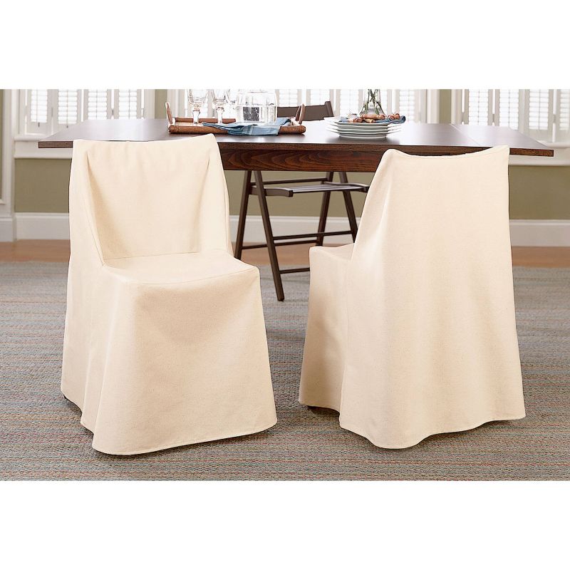 Duck Fold Chair Slipcover Natural - Sure Fit, 4 of 5